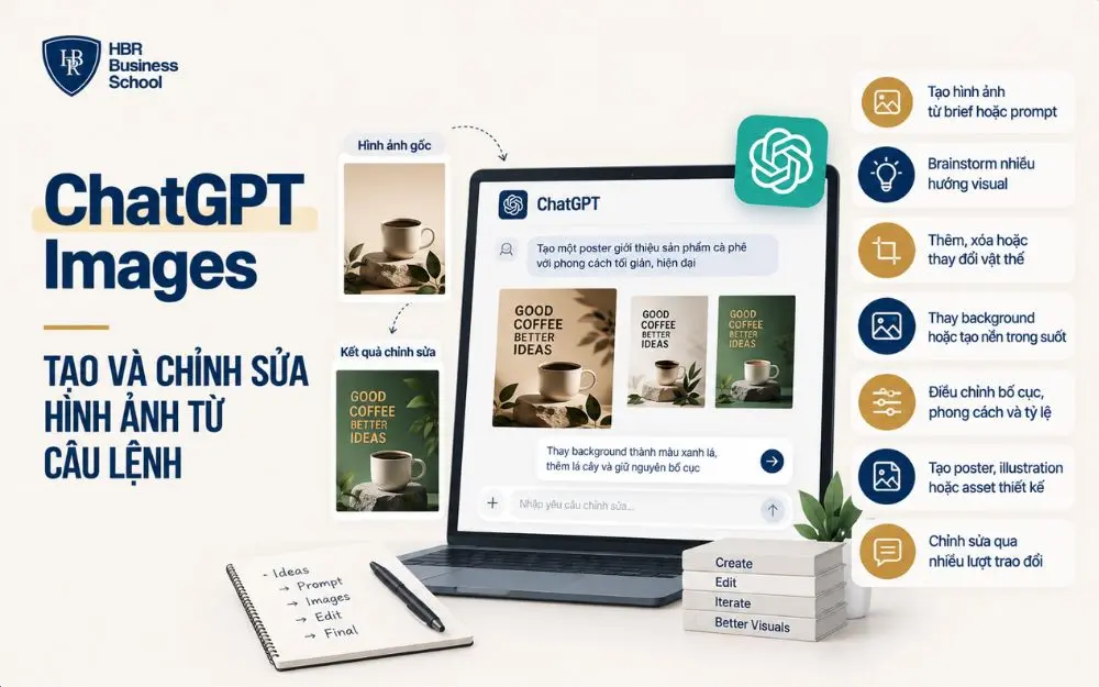 ChatGPT Images hỗ trợ tạo, chỉnh sửa và tinh chỉnh hình ảnh trực tiếp từ câu lệnh.