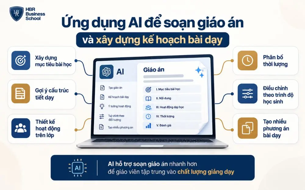 AI hỗ trợ giáo viên soạn giáo án, xây dựng kế hoạch bài dạy và tùy chỉnh nội dung nhanh hơn.