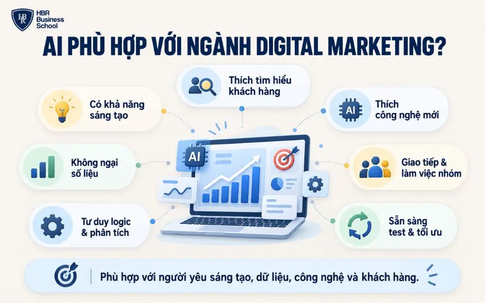 Những tố chất phù hợp với người theo học và làm Digital Marketing.