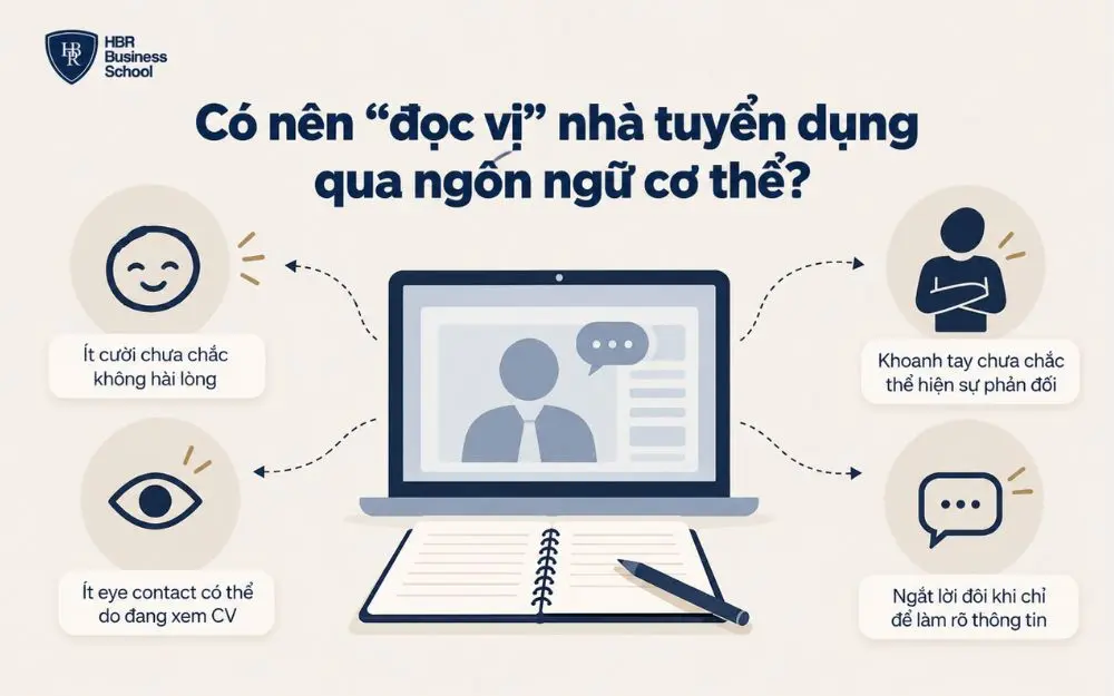 Không nên suy đoán nhà tuyển dụng chỉ từ một biểu hiện ngôn ngữ cơ thể.