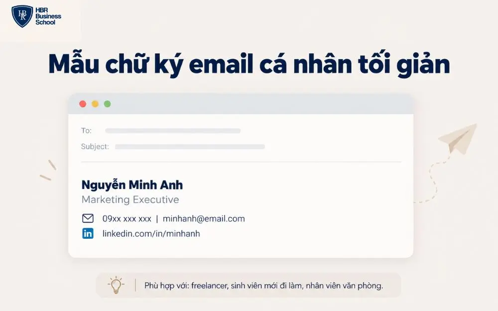 Mẫu chữ ký email cá nhân tối giản, rõ ràng và dễ áp dụng.