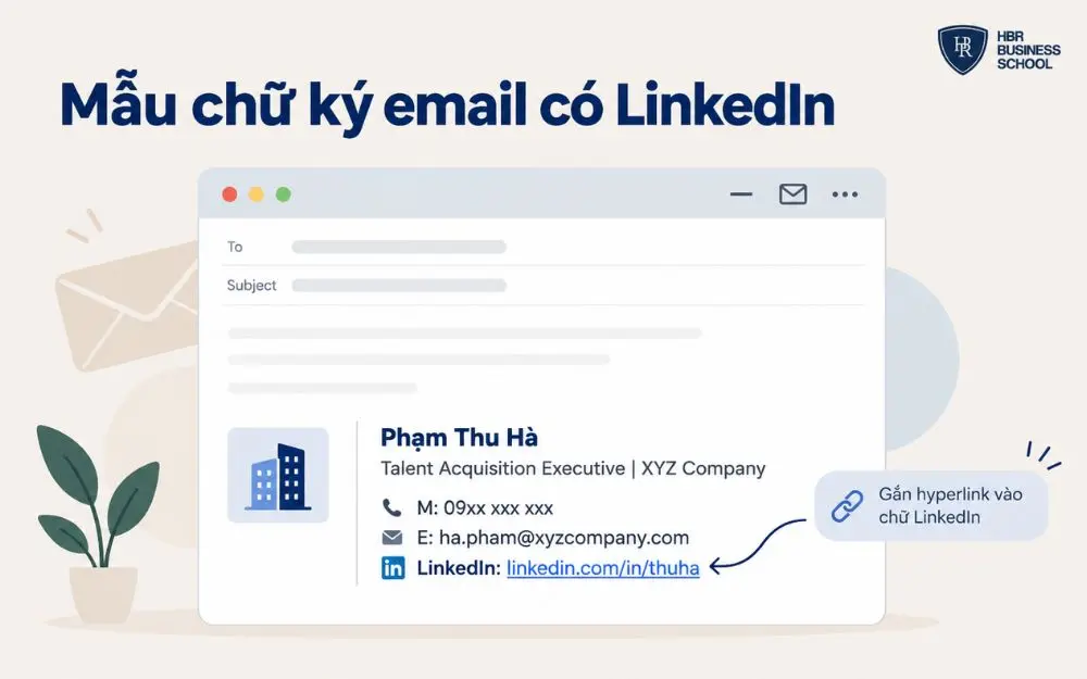 Mẫu chữ ký email có LinkedIn giúp tăng nhận diện cá nhân chuyên nghiệp