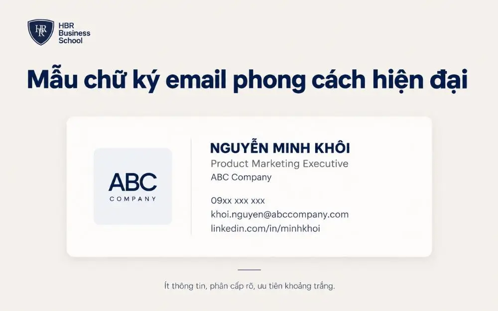 Mẫu chữ ký email hiện đại tối giản, rõ ràng và chuyên nghiệp.