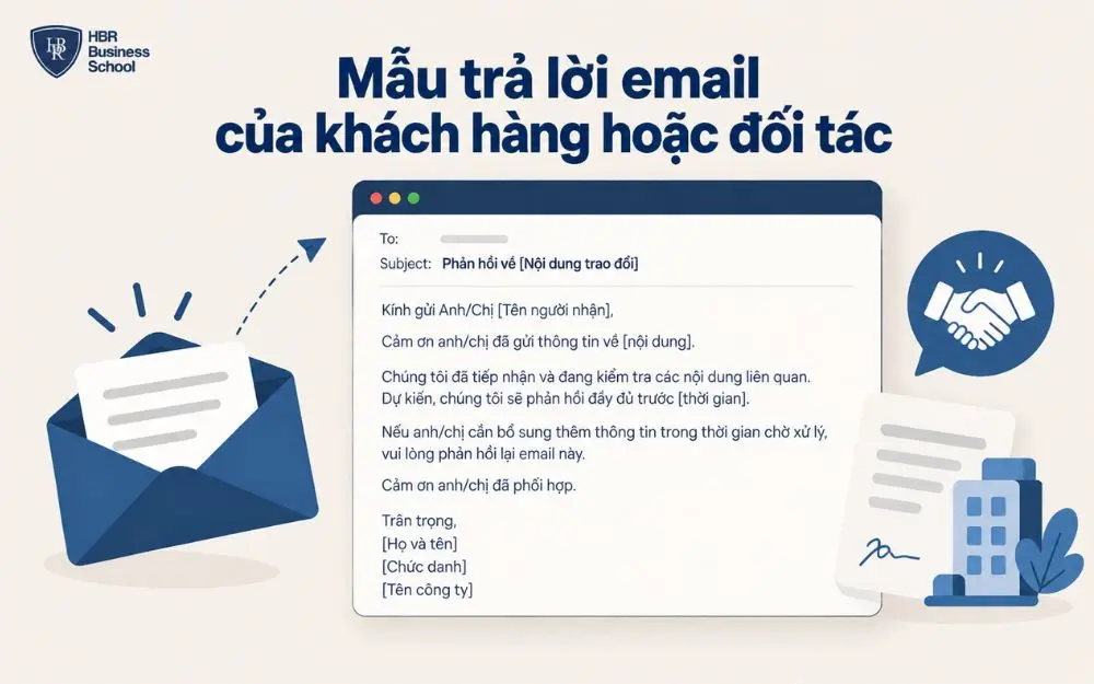 Mẫu trả lời email khách hàng, đối tác chuyên nghiệp và rõ ràng.