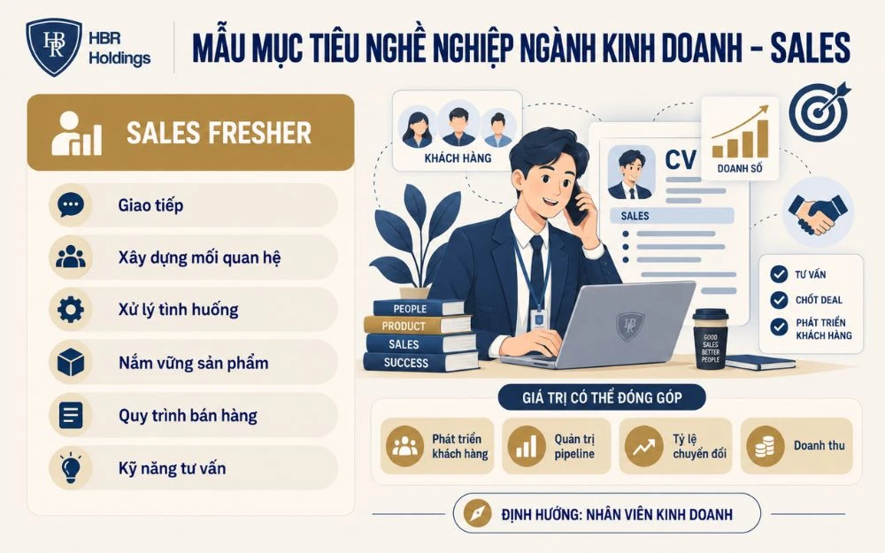 Mẫu mục tiêu nghề nghiệp ngành Kinh doanh – Sales