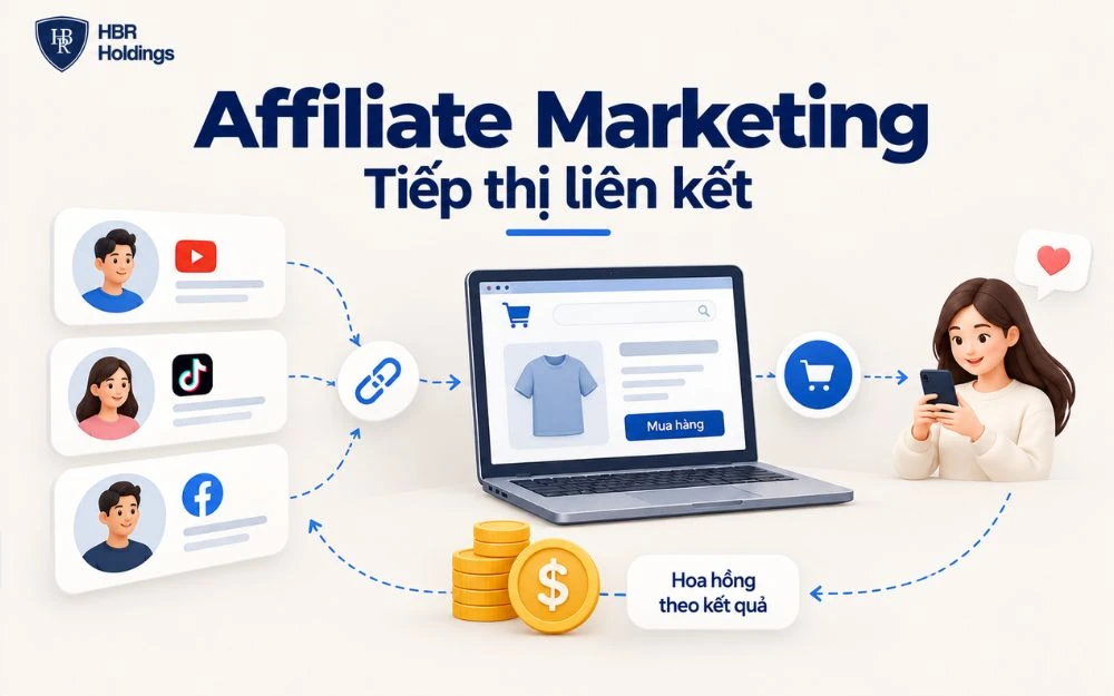 Affiliate Marketing giúp doanh nghiệp mở rộng khả năng tiếp cận thông qua đối tác và chỉ trả hoa hồng khi phát sinh kết quả.