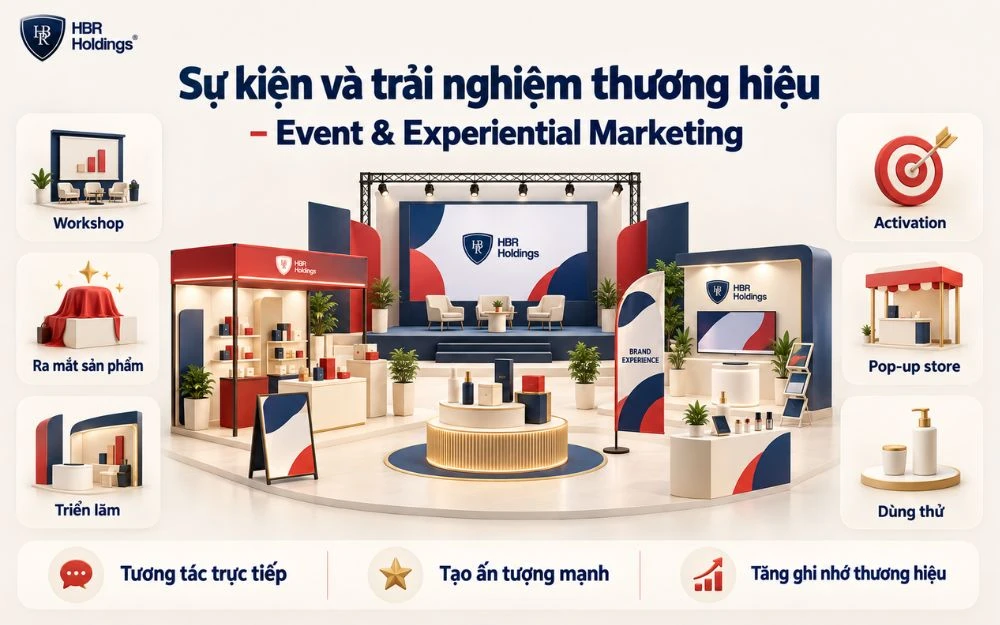Event & Experiential Marketing giúp khách hàng trực tiếp trải nghiệm, tương tác và ghi nhớ thương hiệu tốt hơn.