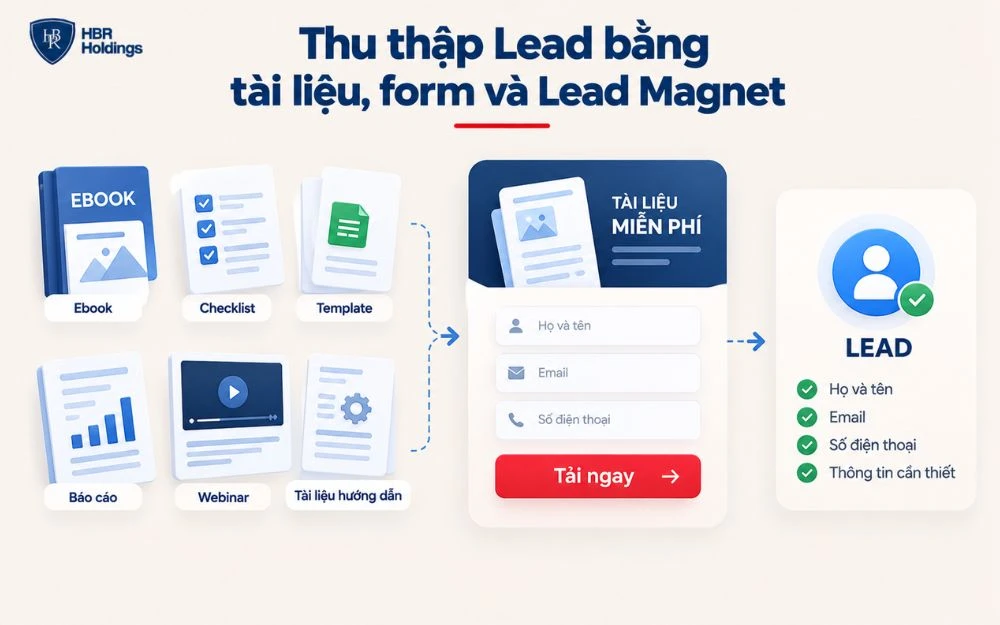 Lead Magnet giúp doanh nghiệp thu thập thông tin khách hàng tiềm năng bằng những tài nguyên hữu ích và có giá trị thực tế.