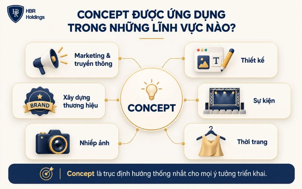 Concept được ứng dụng trong Marketing, thiết kế, sự kiện, thời trang và thương hiệu.