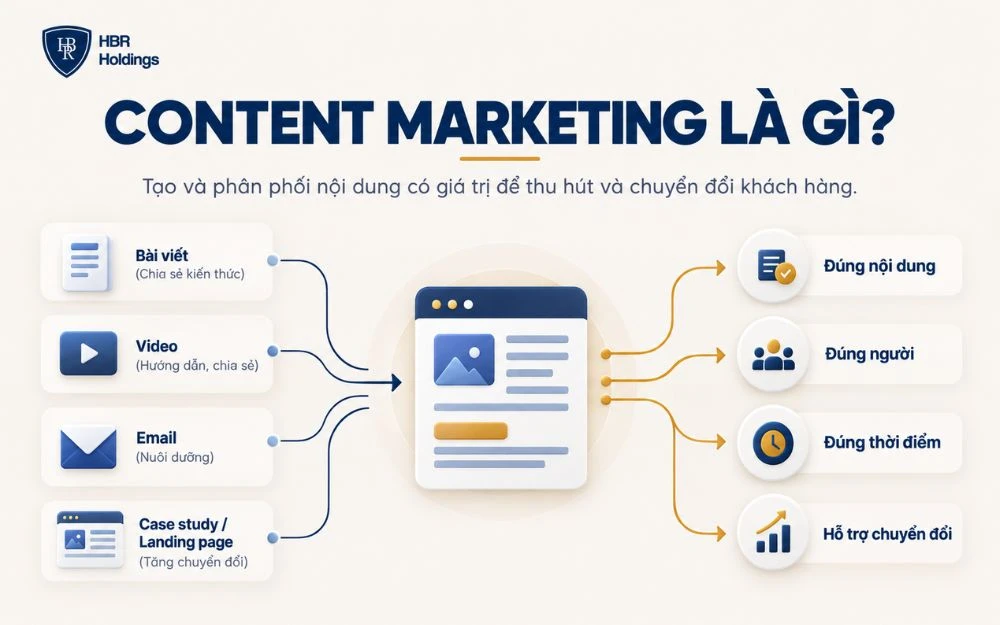 Content Marketing giúp doanh nghiệp tạo nội dung đúng người, đúng thời điểm.