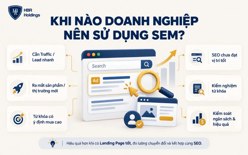 Các trường hợp doanh nghiệp nên ưu tiên sử dụng SEM.