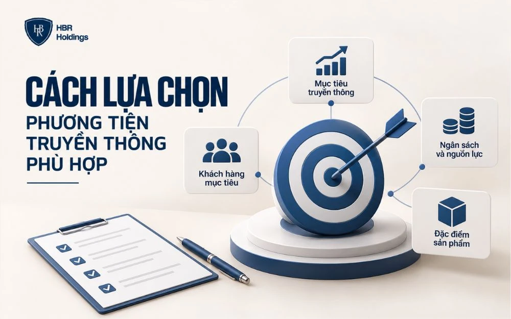 Lựa chọn phương tiện truyền thông phù hợp cần dựa trên mục tiêu, khách hàng mục tiêu, ngân sách nguồn lực và đặc điểm sản phẩm.