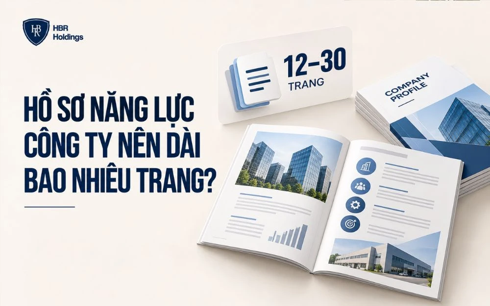 Độ dài hồ sơ năng lực công ty nên được điều chỉnh theo mục đích sử dụng, thường khoảng 12–30 trang.