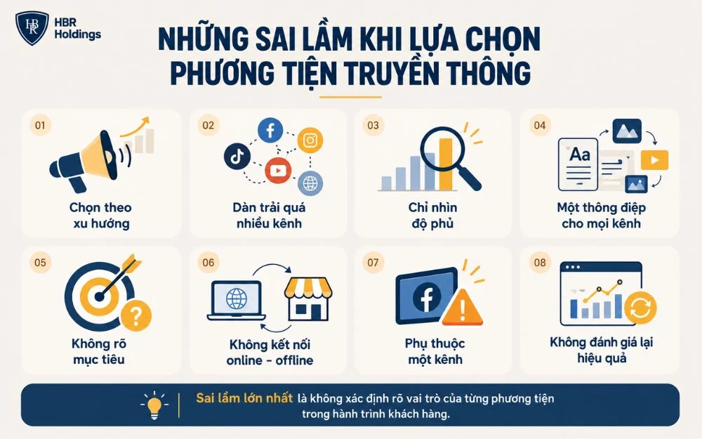 Những sai lầm phổ biến khiến doanh nghiệp lựa chọn phương tiện truyền thông kém hiệu quả.