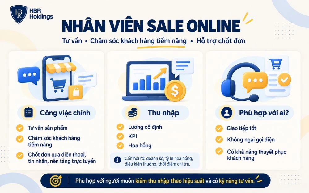 Việc làm nhân viên sale online