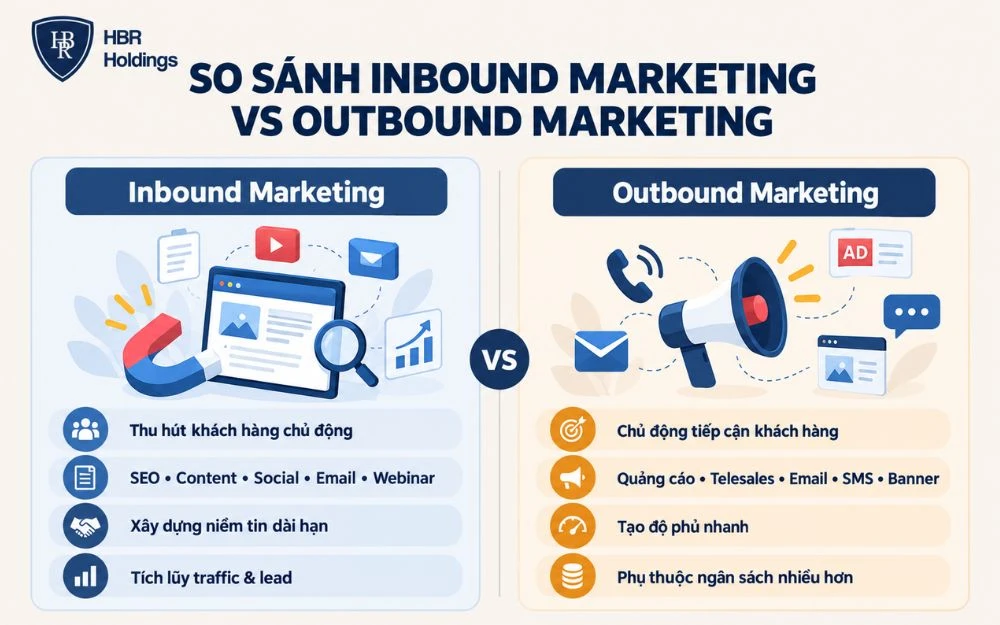 Inbound Marketing giúp doanh nghiệp thu hút, nuôi dưỡng và chuyển đổi khách hàng bền vững.