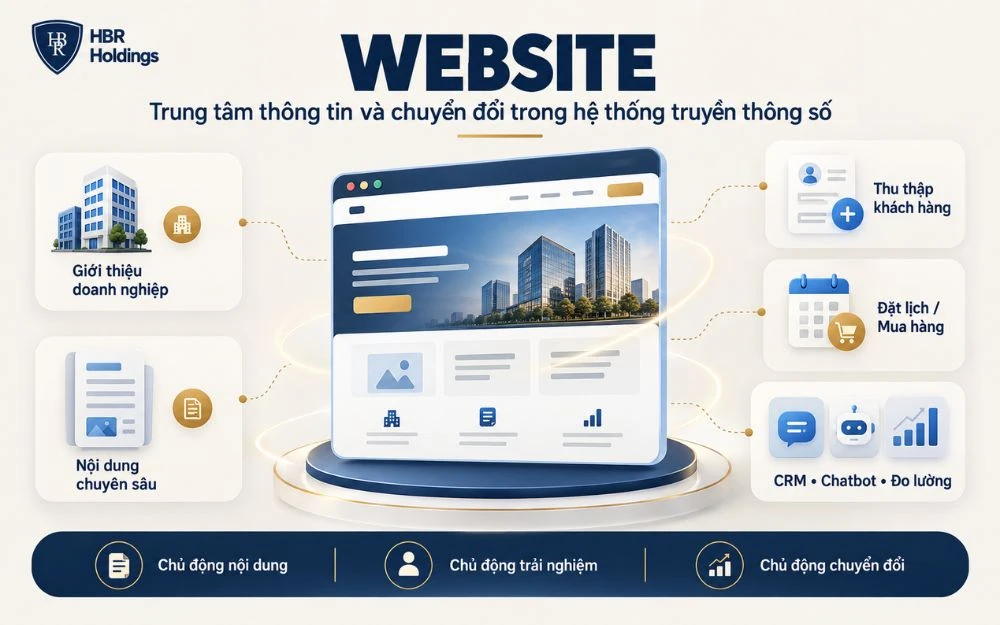 Website là trung tâm thông tin, tương tác và chuyển đổi trong truyền thông số.